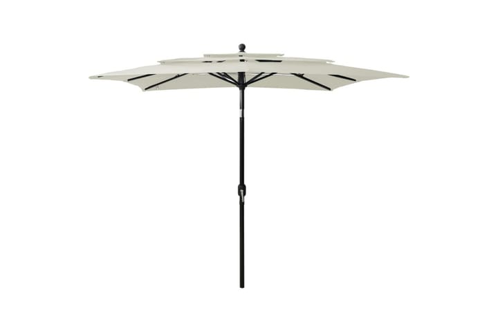 3-tasoinen aurinkovarjo alumiinitanko hiekka 2,5x2,5 m - Aurinkovarjo