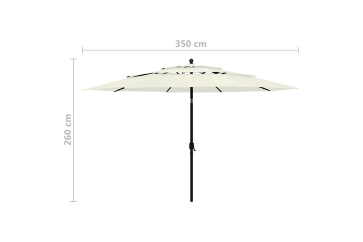 3-tasoinen aurinkovarjo alumiinitanko hiekka 3,5 m - Aurinkovarjo