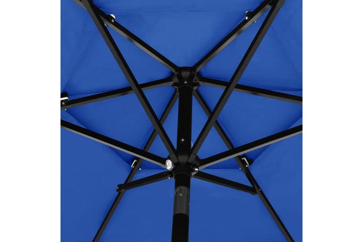 3-tasoinen aurinkovarjo alumiinitanko taivaansininen 2,5 m - Aurinkovarjo