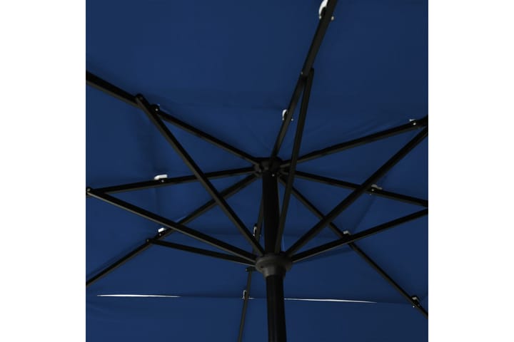 3-tasoinen Aurinkovarjo alumiinitanko taivaansininen 2,5x2,5 - Aurinkovarjo