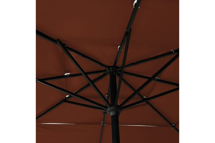 3-tasoinen aurinkovarjo alumiinitanko terrakotta 2,5x2,5 m - Aurinkovarjo