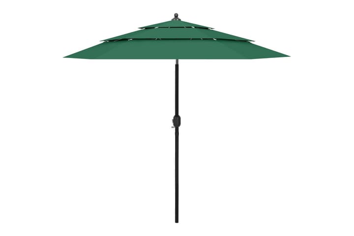 3-tasoinen aurinkovarjo alumiinitanko vihreä 2,5 m - Aurinkovarjo