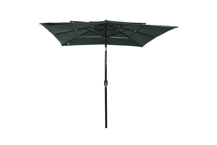 3-tasoinen aurinkovarjo alumiinitanko vihreä 2,5x2,5 m - Aurinkovarjo