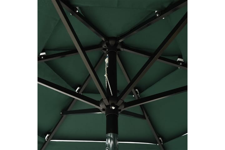 3-tasoinen aurinkovarjo alumiinitanko vihreä 2 m - Aurinkovarjo