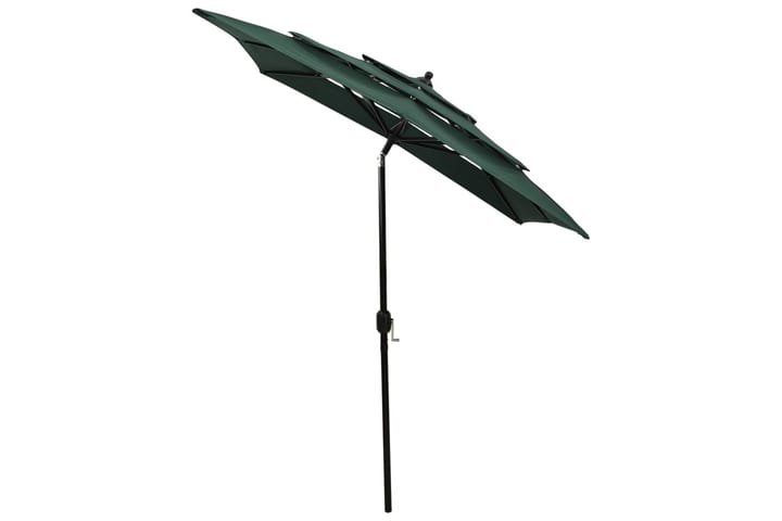 3-tasoinen aurinkovarjo alumiinitanko vihreä 2x2 m - Aurinkovarjo