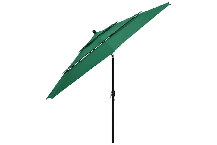3-tasoinen aurinkovarjo alumiinitanko vihreä 3,5 m - Aurinkovarjo
