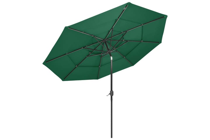 3-tasoinen aurinkovarjo alumiinitanko vihreä 3 m - Aurinkovarjo