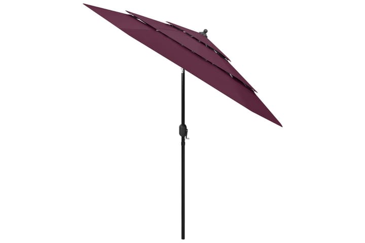 3-tasoinen aurinkovarjo alumiinitanko viininpunainen 2,5 m - Aurinkovarjo