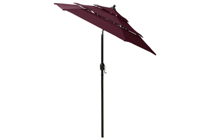 3-tasoinen aurinkovarjo alumiinitanko viininpunainen 2 m - Aurinkovarjo