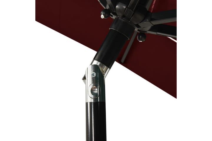 3-tasoinen aurinkovarjo alumiinitanko viininpunainen 2x2 m - Aurinkovarjo