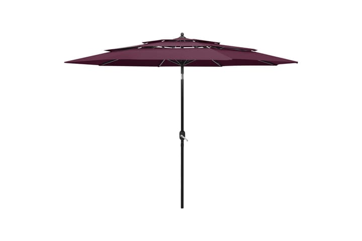 3-tasoinen aurinkovarjo alumiinitanko viininpunainen 3 m - Aurinkovarjo