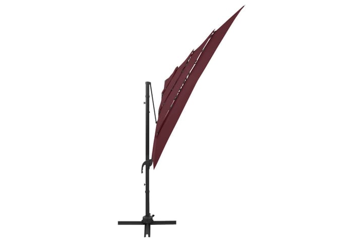 4-tasoinen Aurinkovarjo alumiinitanko 250x250 cm - Punainen - Aurinkovarjo