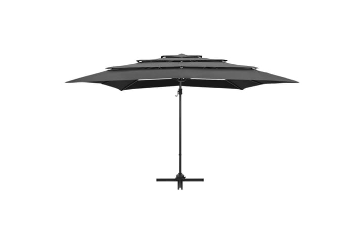 4-tasoinen aurinkovarjo alumiinitanko antrasiitti 250x250 cm - Antrasiitti - Aurinkovarjo