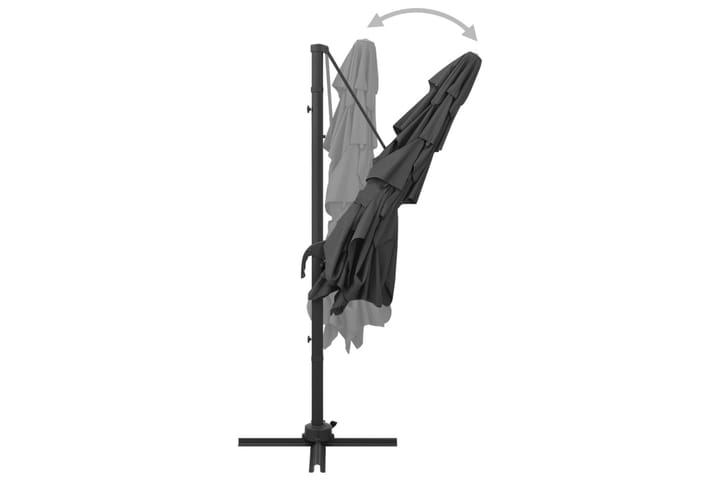4-tasoinen aurinkovarjo alumiinitanko antrasiitti 250x250 cm - Antrasiitti - Aurinkovarjo