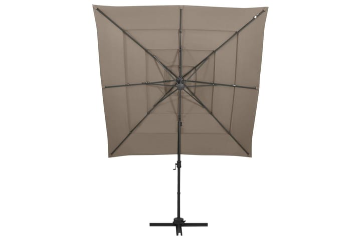 4-tasoinen Aurinkovarjo alumiinitanko harmaanruskea 250x250 - Taupe - Aurinkovarjo