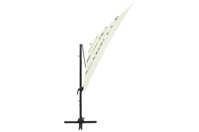 4-tasoinen Aurinkovarjo alumiinitanko hiekka 250x250 cm - Puutarhakalusteet - Aurinkosuoja - Aurinkovarjo