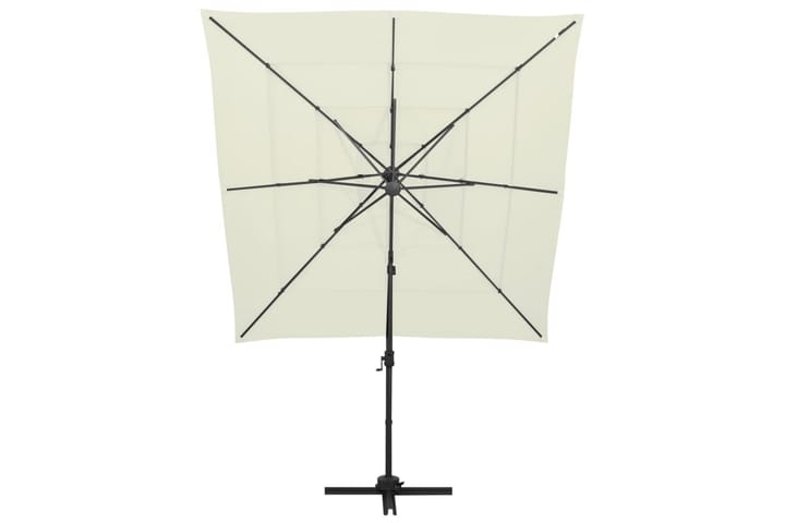 4-tasoinen Aurinkovarjo alumiinitanko hiekka 250x250 cm - Aurinkovarjo