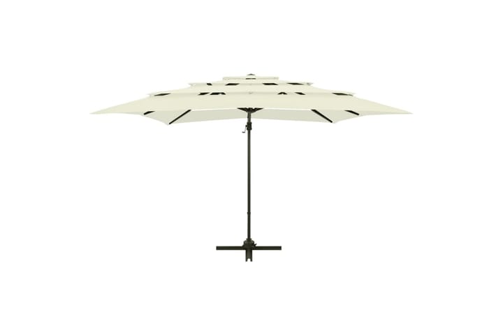 4-tasoinen Aurinkovarjo alumiinitanko hiekka 250x250 cm - Aurinkovarjo