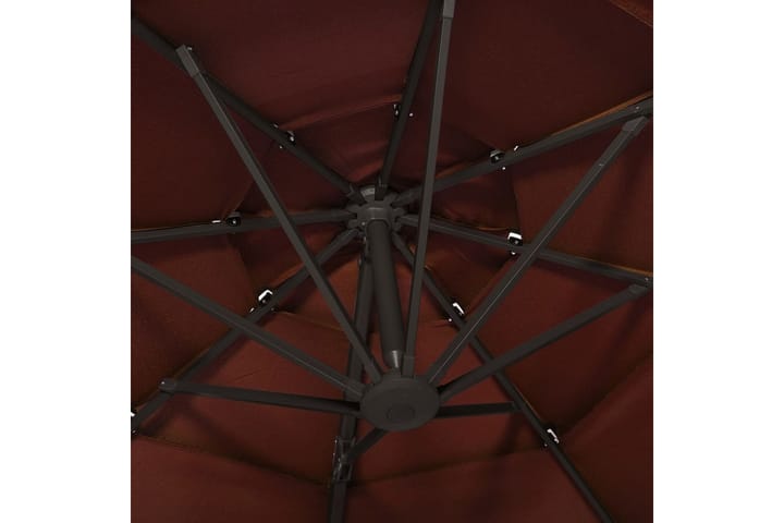 4-tasoinen aurinkovarjo alumiinitanko terrakotta 3x3 m - Aurinkovarjo