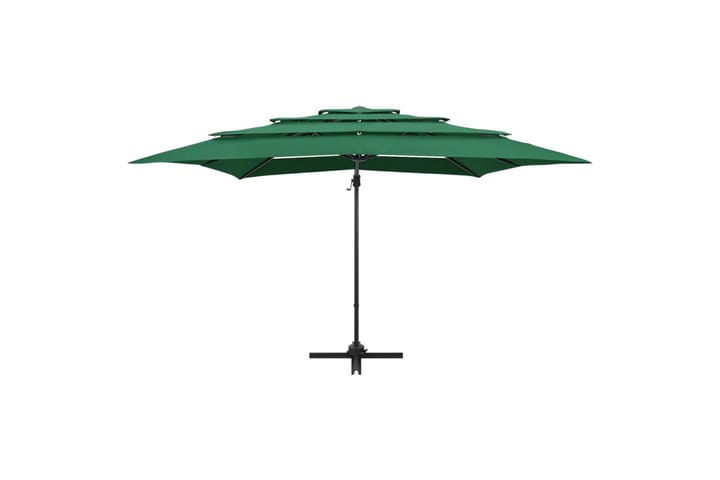 4-tasoinen aurinkovarjo alumiinitanko vihreä 250x250 cm - Vihreä - Aurinkovarjo