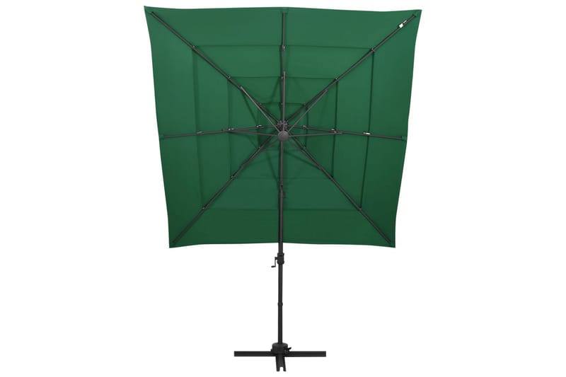 4-tasoinen aurinkovarjo alumiinitanko vihreä 250x250 cm - Vihreä - Puutarhakalusteet - Aurinkosuoja - Aurinkovarjo