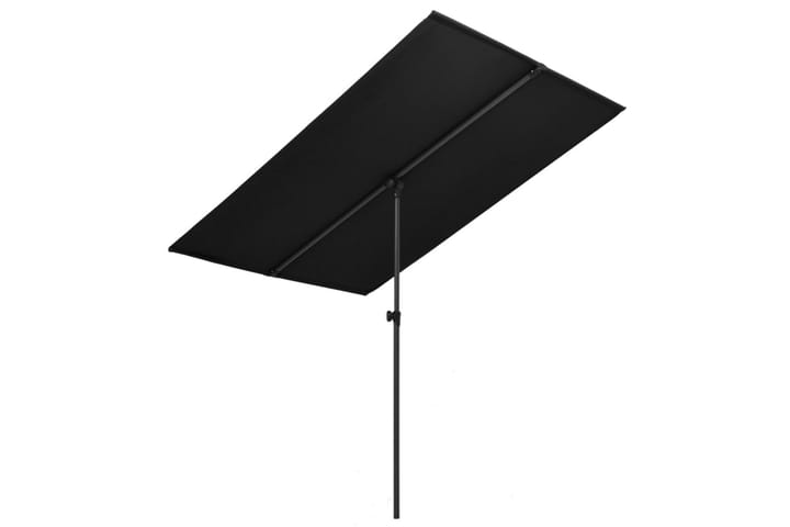 Aurinkovarjo alumiinitanko 180x130 cm musta - Musta - Aurinkovarjo