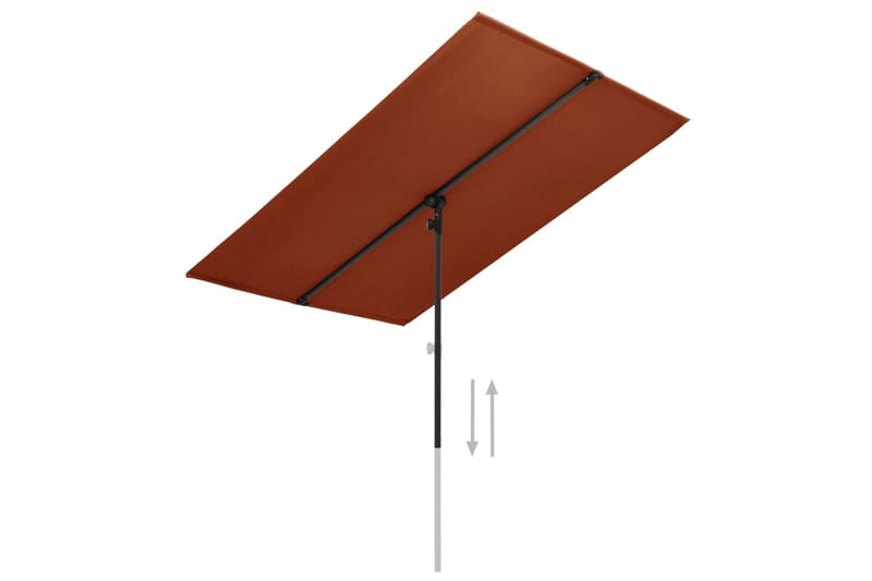 Aurinkovarjo alumiinitanko 180x130 cm terrakotta - Punainen - Puutarhakalusteet - Aurinkosuoja - Aurinkovarjo