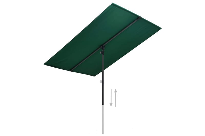 Aurinkovarjo alumiinitanko 180x130 cm vihreä - Vihreä - Puutarhakalusteet - Aurinkosuoja - Aurinkovarjo