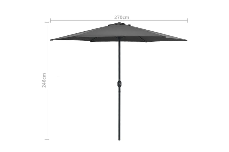 Aurinkovarjo alumiinitanko 270x246 cm antrasiitti - Antrasiitti - Puutarhakalusteet - Aurinkosuoja - Aurinkovarjo