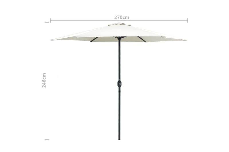 Aurinkovarjo alumiinitanko 270x246 cm hiekanvalkoinen - Valkoinen - Puutarhakalusteet - Aurinkosuoja - Aurinkovarjo