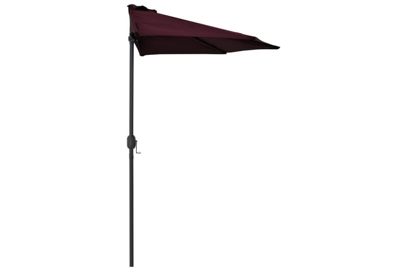 Aurinkovarjo alumiinitanko viininpunainen 270x135x245 cm - Punainen - Puutarhakalusteet - Aurinkosuoja - Aurinkovarjo - Parvekevarjo