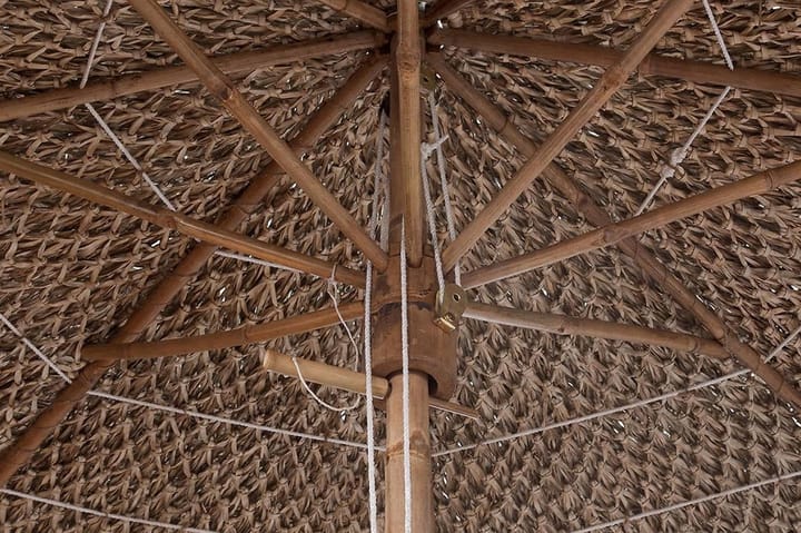 Aurinkovarjo bambu/banaanipuun lehdet 210 cm - Ruskea - Aurinkovarjo