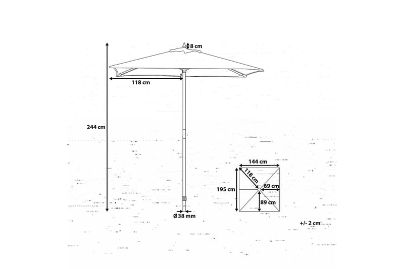 Aurinkovarjo Flamenco 244 cm - Puutarhakalusteet - Aurinkosuoja - Aurinkovarjo