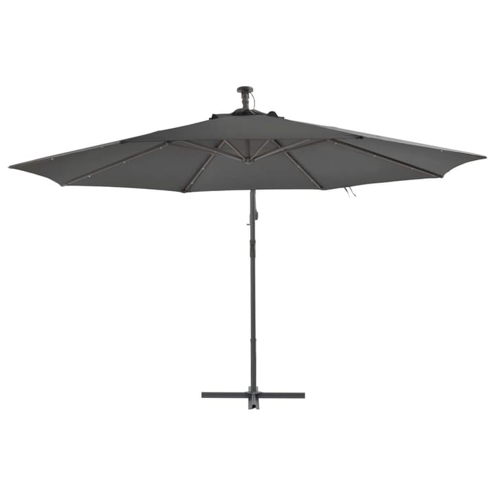 Aurinkovarjo LED-valoilla ja metallipylväällä 350 cm - Antrasiitti - Riippuva aurinkovarjo