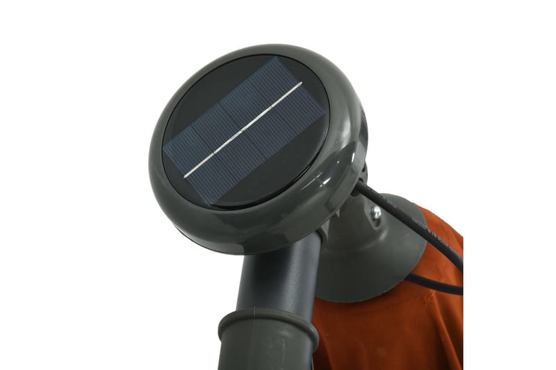 Aurinkovarjo LED-valoilla ja teräspylväällä terrakotta - Oranssi - Puutarhakalusteet - Aurinkosuoja - Aurinkovarjo
