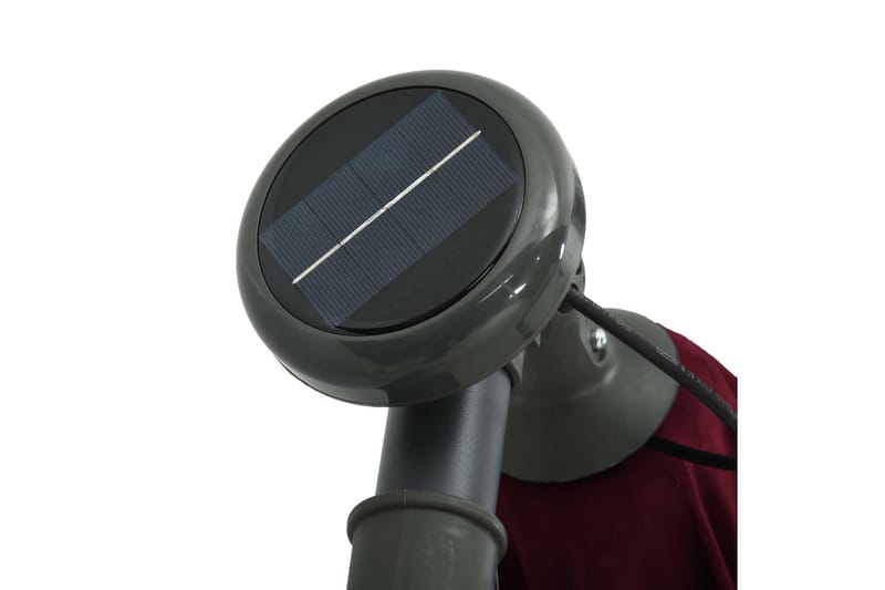 Aurinkovarjo LED-valoilla ja teräspylväällä viininpunainen - Punainen - Puutarhakalusteet - Aurinkosuoja - Aurinkovarjo