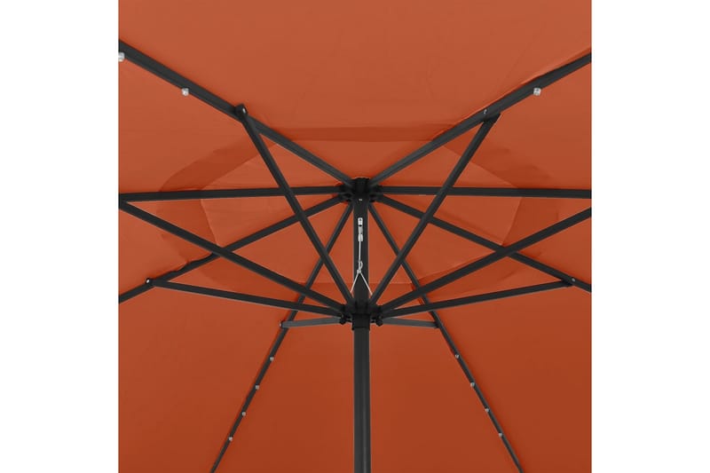 Aurinkovarjo LED-valot ja metallitanko 400 cm terrakotta - Puutarhakalusteet - Aurinkosuoja - Aurinkovarjo