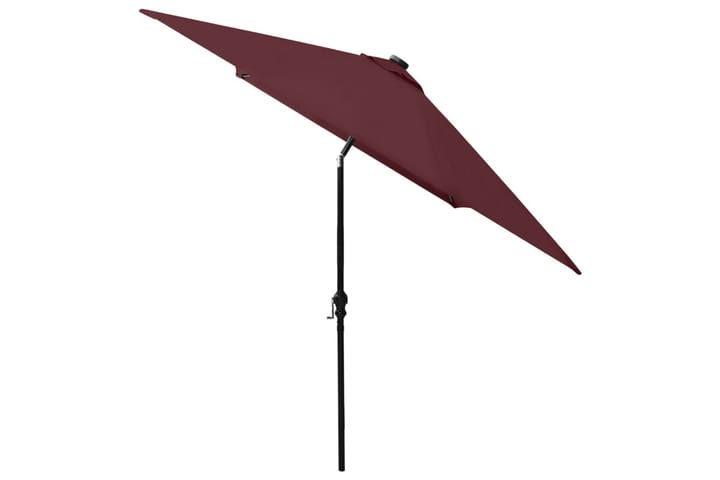 Aurinkovarjo LED-valot ja terästanko viininpunainen 2x3 m - Aurinkovarjo