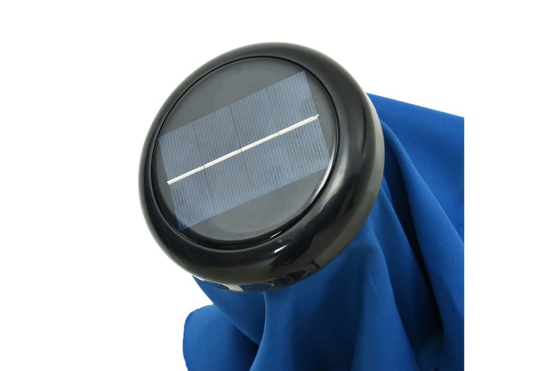 Aurinkovarjo LED-valot terästanko 300 cm taivaansininen - Sininen - Puutarhakalusteet - Aurinkosuoja - Aurinkovarjo