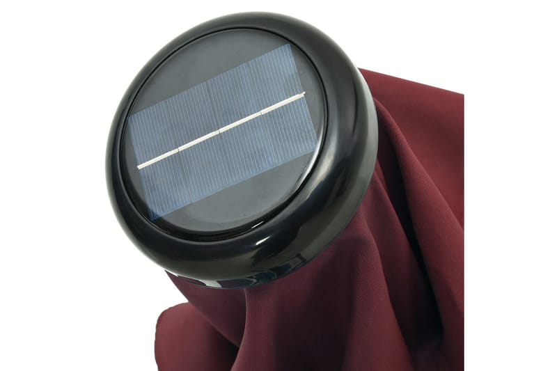 Aurinkovarjo LED-valot terästanko 300 cm viininpunainen - Puutarhakalusteet - Aurinkosuoja - Aurinkovarjo