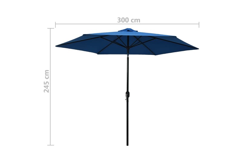 Aurinkovarjo metallirunko 300 cm taivaansininen - Sininen - Puutarhakalusteet - Aurinkosuoja - Aurinkovarjo