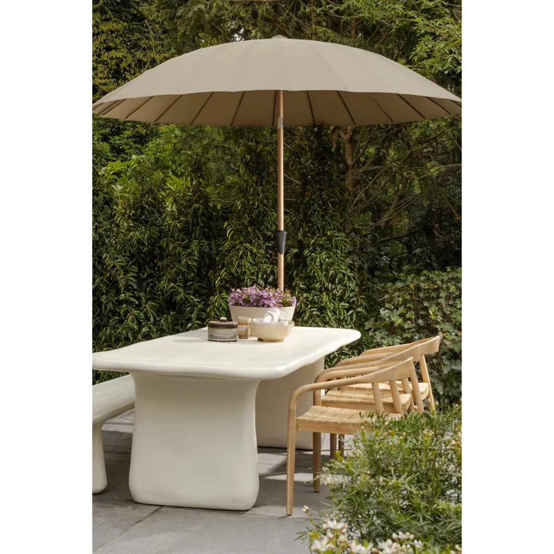 Aurinkovarjo Monica 280 cm ulkokäyttöön - Hiekka/Vihreä - Puutarhakalusteet - Aurinkosuoja - Aurinkovarjo - Aurinkovarjo bali