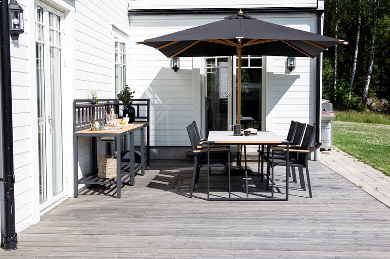 Aurinkovarjo Naxos 300 cm Musta/Luonnonväri - Venture Home - Puutarhakalusteet - Aurinkosuoja - Aurinkovarjo