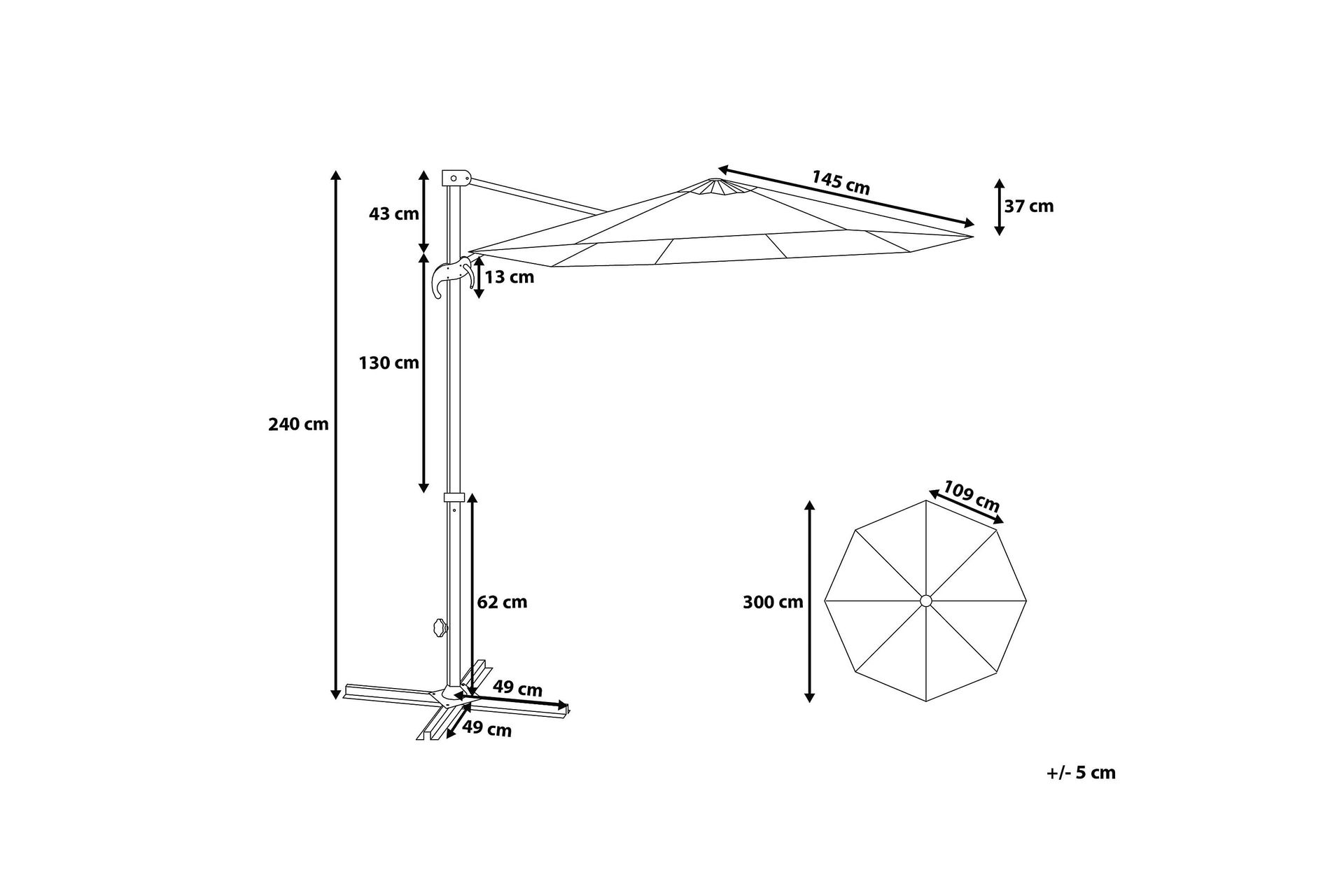Aurinkovarjo Savona 240 cm - Puutarhakalusteet - Aurinkosuoja - Aurinkovarjo