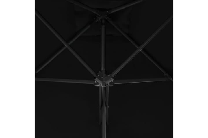 Aurinkovarjo terästangolla musta 250x250x230 cm - Musta - Aurinkovarjo