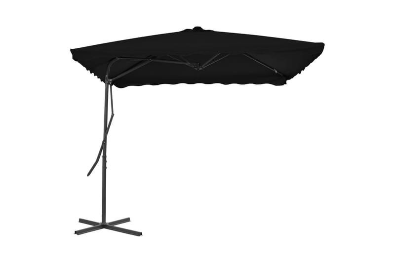 Aurinkovarjo terästangolla musta 250x250x230 cm - Musta - Puutarhakalusteet - Aurinkosuoja - Aurinkovarjo