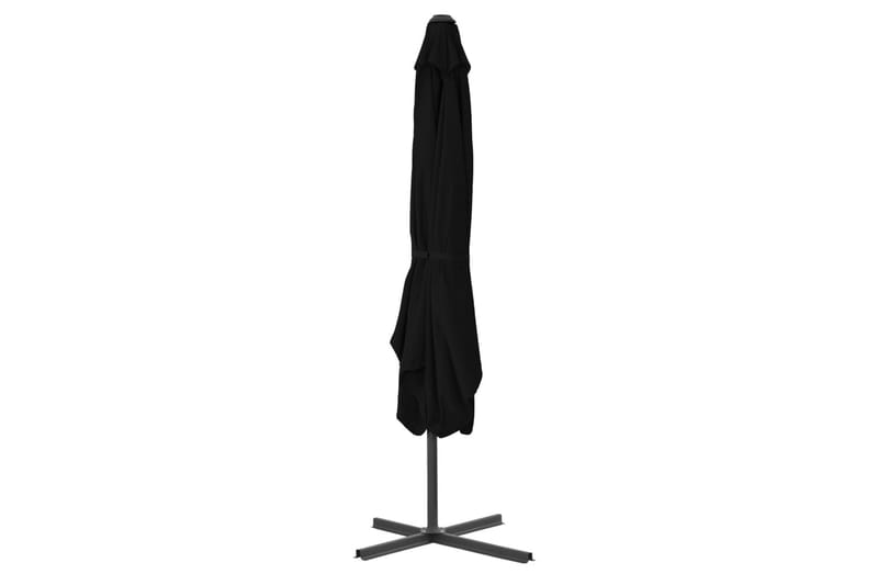 Aurinkovarjo terästangolla musta 250x250x230 cm - Musta - Puutarhakalusteet - Aurinkosuoja - Aurinkovarjo