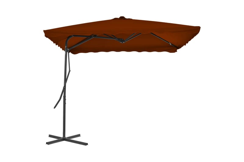 Aurinkovarjo terästangolla terrakotta 250x250x230 cm - Puutarhakalusteet - Aurinkosuoja - Aurinkovarjo