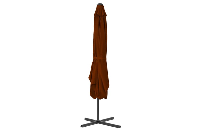 Aurinkovarjo terästangolla terrakotta 250x250x230 cm - Puutarhakalusteet - Aurinkosuoja - Aurinkovarjo