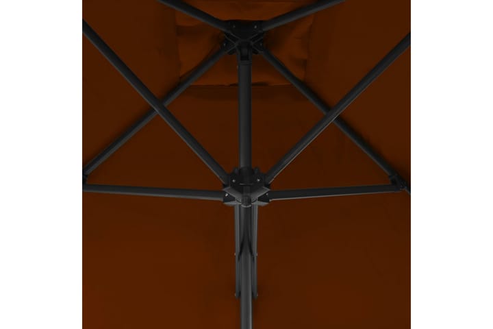 Aurinkovarjo terästangolla terrakotta 300x230 cm - Aurinkovarjo